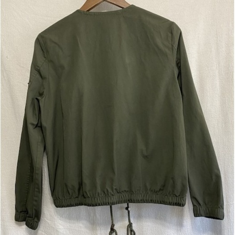 Freebird‎ Patch Bomber Jacket Womens M Olive Military Utility Y2K Streetwear - Picture 7 of 16